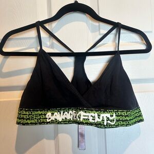 Savage Fenty: black/green sports bra
